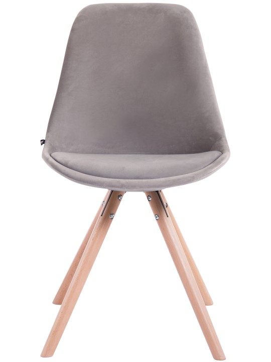 Besøgsstol Toulouse fløjl rund natur, grå Besøgsstol Toulouse fløjl rund natur, grå
