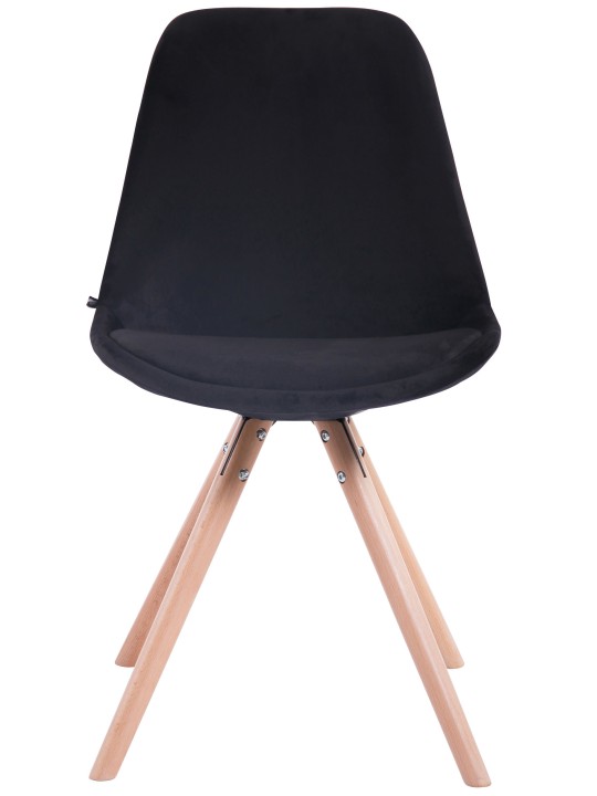 Besøgsstol Toulouse fløjl rund natur, sort