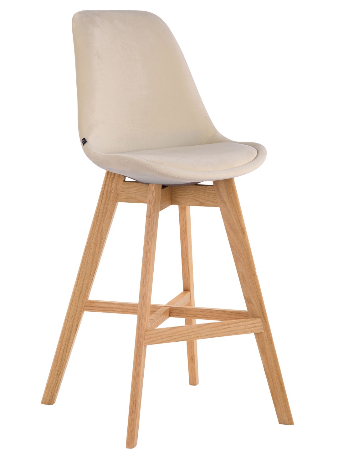 Barstol Cannes fløjl natur, creme