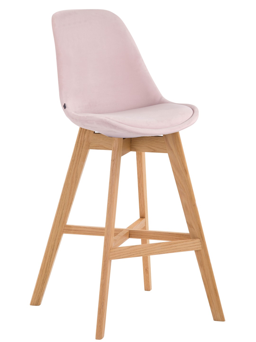 Barstol Cannes fløjl natur, pink