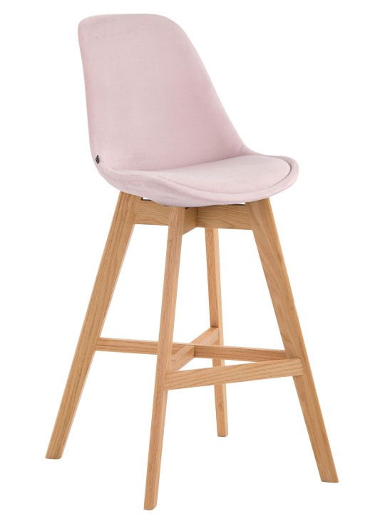 Barstol Cannes fløjl natur, pink