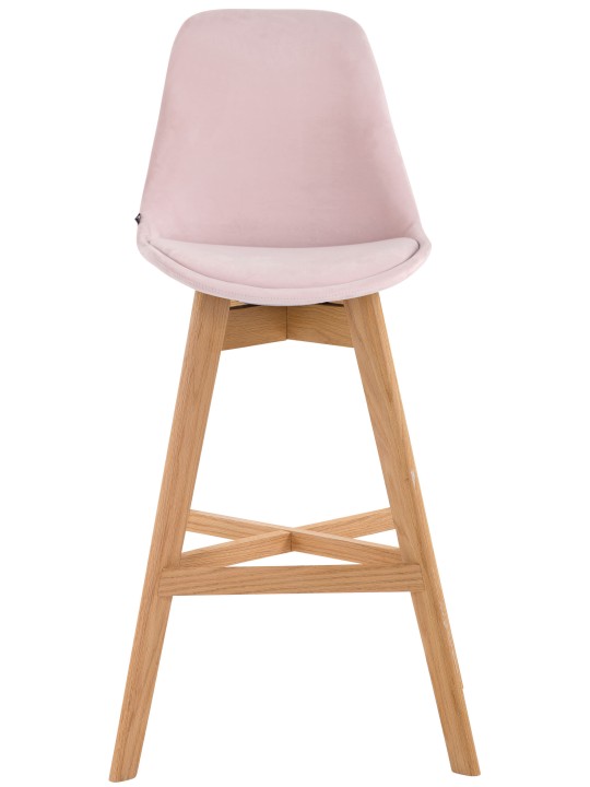 Barstol Cannes fløjl natur, pink