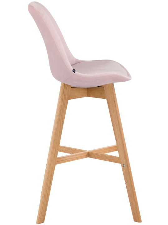 Barstol Cannes fløjl natur, pink