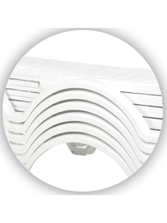 Sæt med 10 liggestole Aqua, hvid