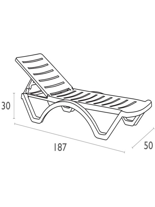 Sæt med 10 liggestole Aqua, hvid