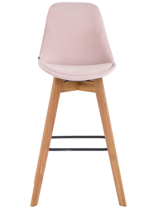 Barstol Metz fløjl natur, pink