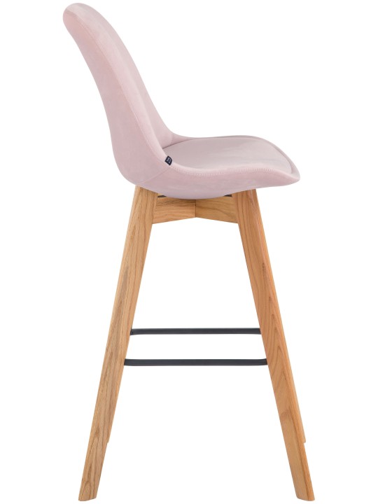 Barstol Metz fløjl natur, pink