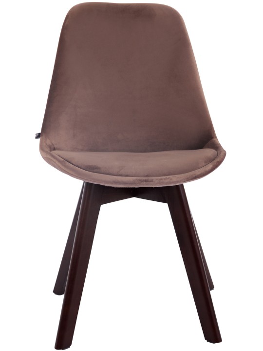 Besøgsstol Borneo V2 fløjl valnød, brun