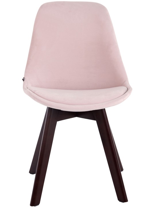 Besøgsstol Borneo V2 fløjl valnød, pink