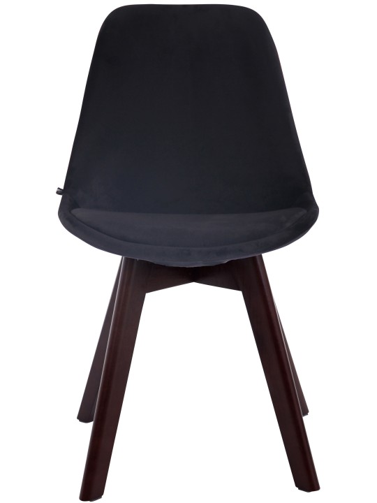 Besøgsstol Borneo V2 fløjl valnød, sort Besøgsstol Borneo V2 fløjl valnød, sort