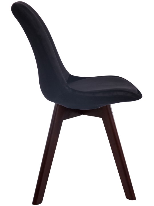 Besøgsstol Borneo V2 fløjl valnød, sort Besøgsstol Borneo V2 fløjl valnød, sort