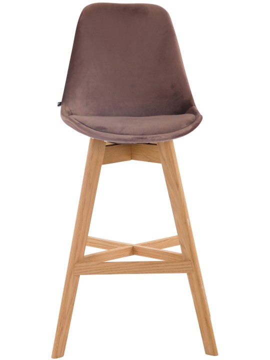 Sæt med 2 barstole Cannes fløjl natur, brun