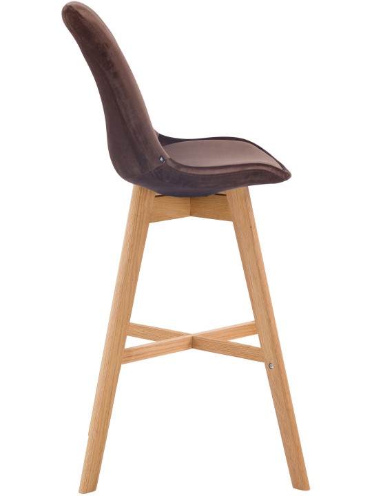 Sæt med 2 barstole Cannes fløjl natur, brun