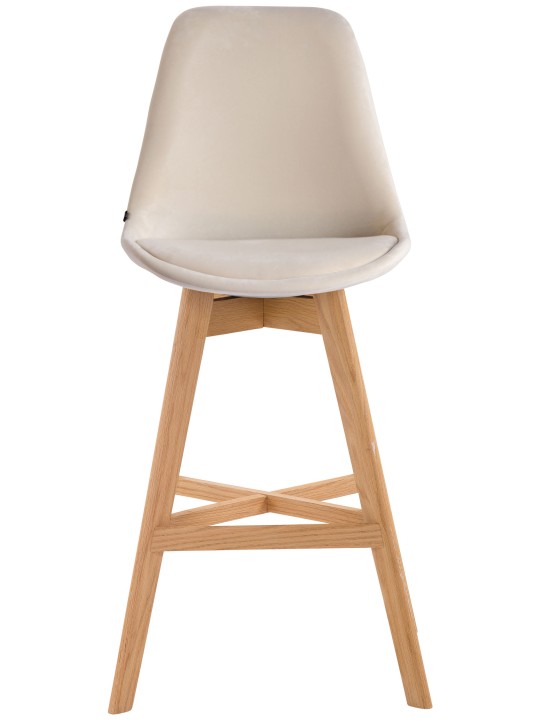 Sæt med 2 barstole Cannes fløjl natur, creme