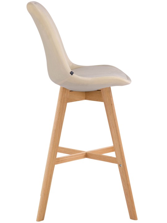 Sæt med 2 barstole Cannes fløjl natur, creme