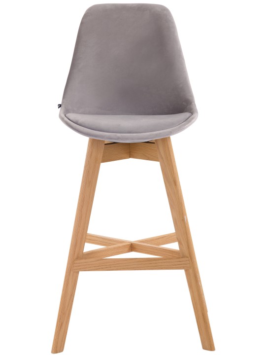 Sæt med 2 barstole Cannes fløjl natur, grå