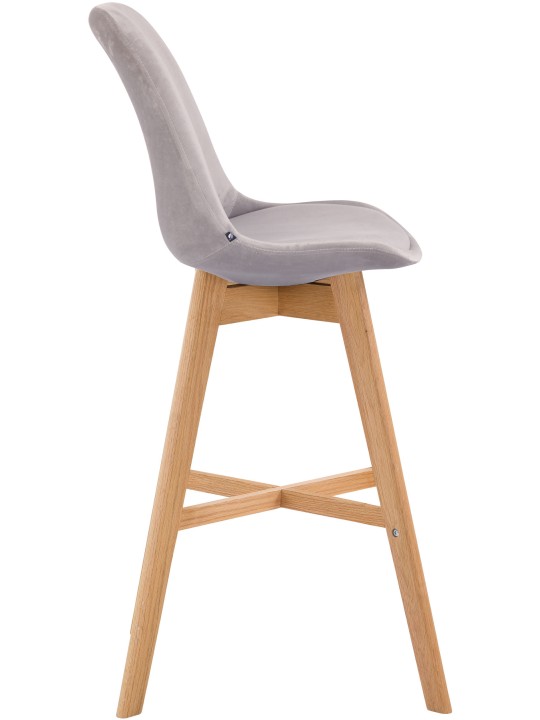 Sæt med 2 barstole Cannes fløjl natur, grå