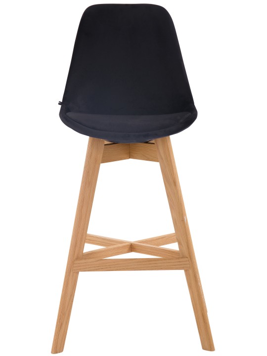 Sæt med 2 barstole Cannes fløjl natur, sort