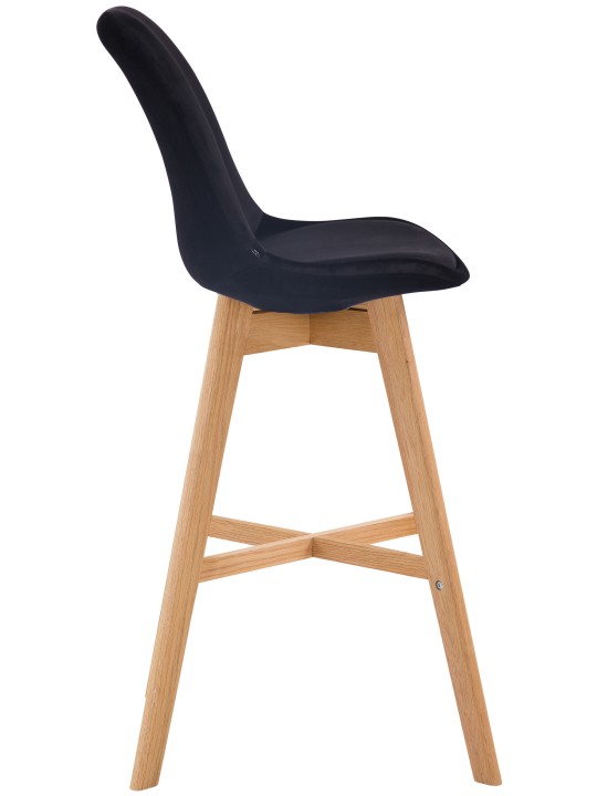 Sæt med 2 barstole Cannes fløjl natur, sort