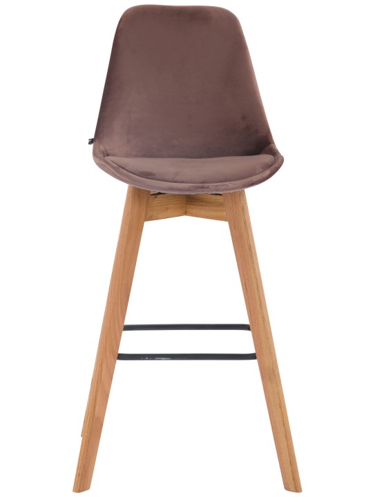 Sæt med 2 barstole Metz velvet naturel, brun