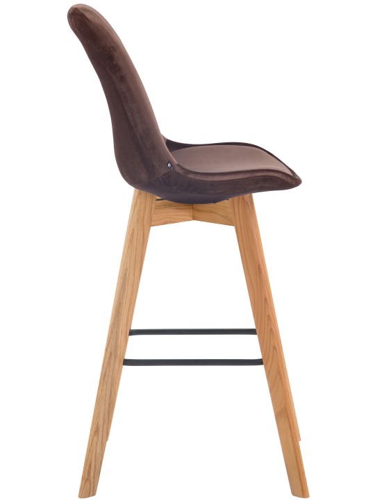 Sæt med 2 barstole Metz velvet naturel, brun