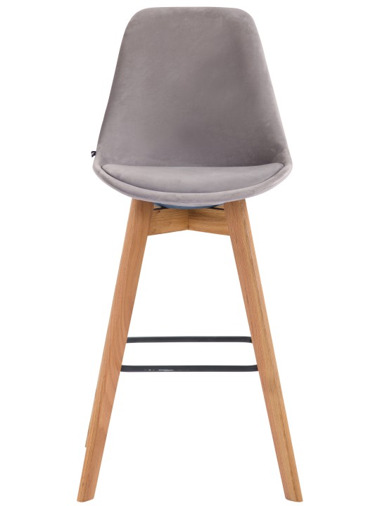 Sæt med 2 barstole Metz velvet naturel, grå