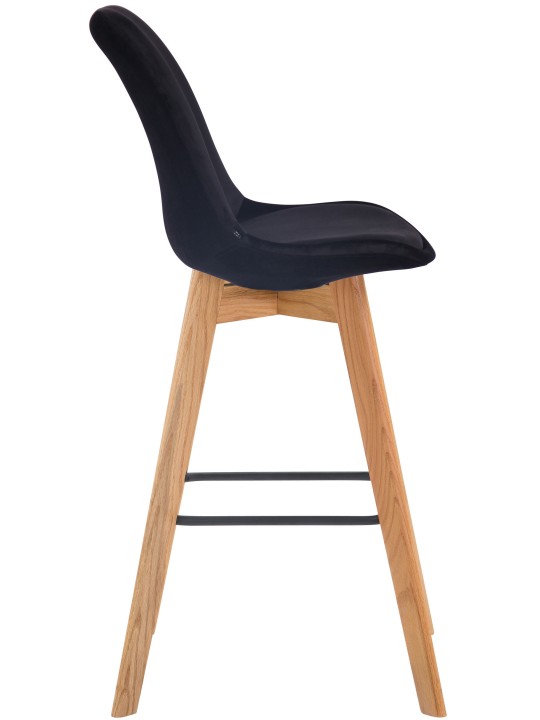 Sæt med 2 barstole Metz velvet naturel, sort Sæt med 2 barstole Metz velvet naturel, sort