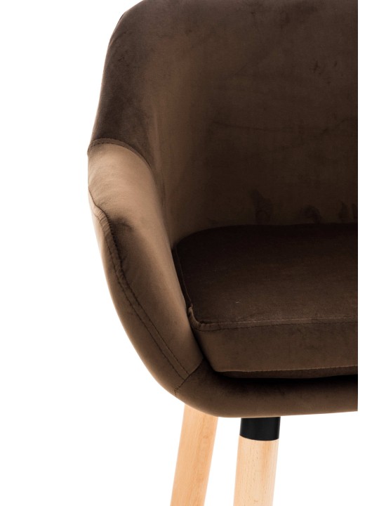 Sæt med 2 barstole Grant velvet, brun Sæt med 2 barstole Grant velvet, brun