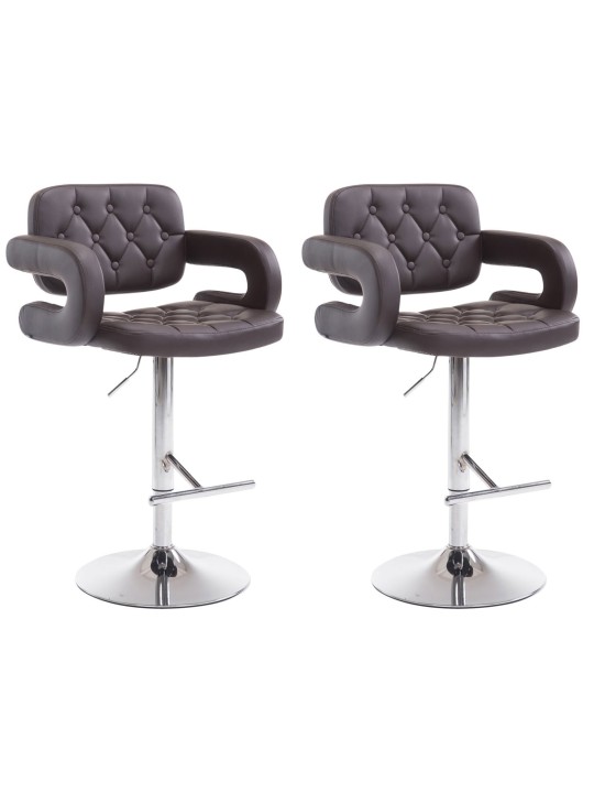 Sæt med 2 barstole Dublin C, brun