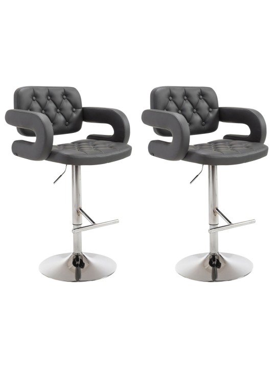 Sæt med 2 barstole Dublin C, grå