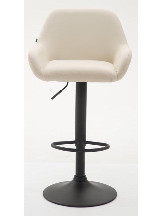 Sæt med 2 barstole Braga imiteret læder, creme