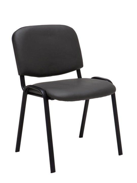 Sæt med 4 besøgsstole Ken imiteret læder, grå Sæt med 4 besøgsstole Ken imiteret læder, grå