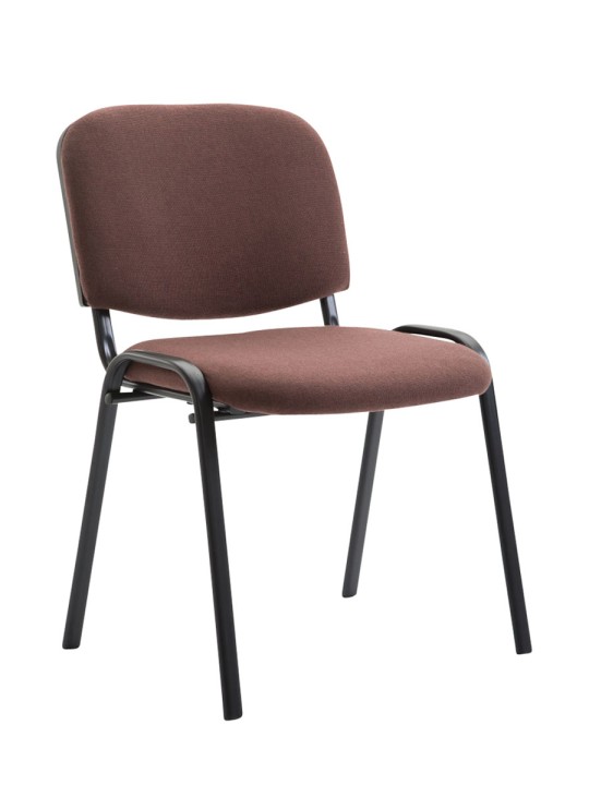 Sæt med 4 besøgsstole Ken stof, brun