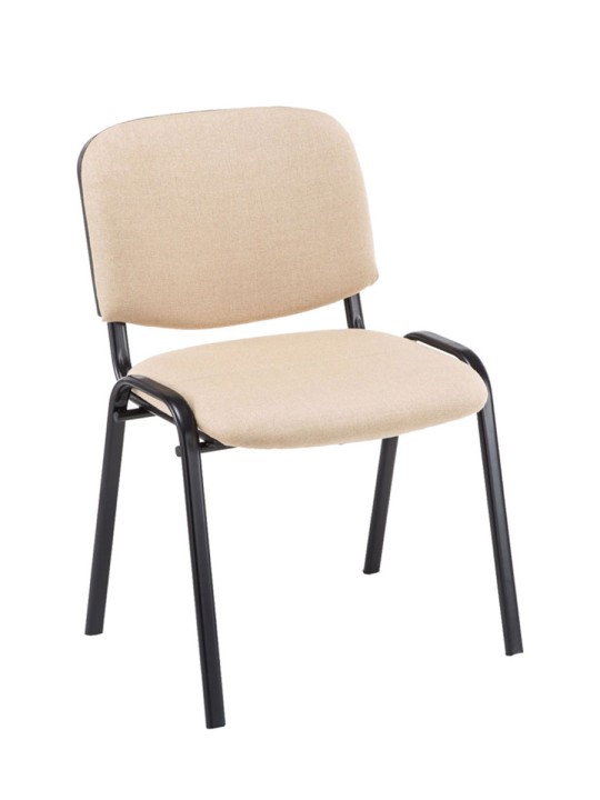 Sæt med 4 besøgsstole Ken stof, creme