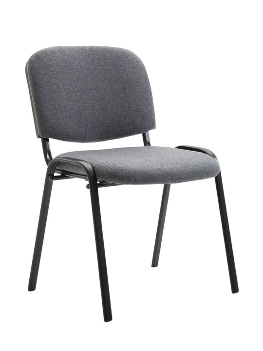 Sæt med 4 besøgsstole Ken stof, grå