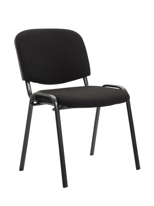 Sæt med 4 besøgsstole Ken stof, sort Sæt med 4 besøgsstole Ken stof, sort