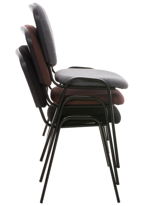 Sæt med 4 besøgsstole Ken stof, grå