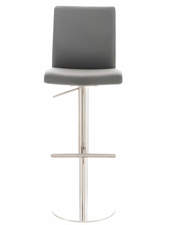 Barstol Cadiz imiteret læder rustfrit stål, grå