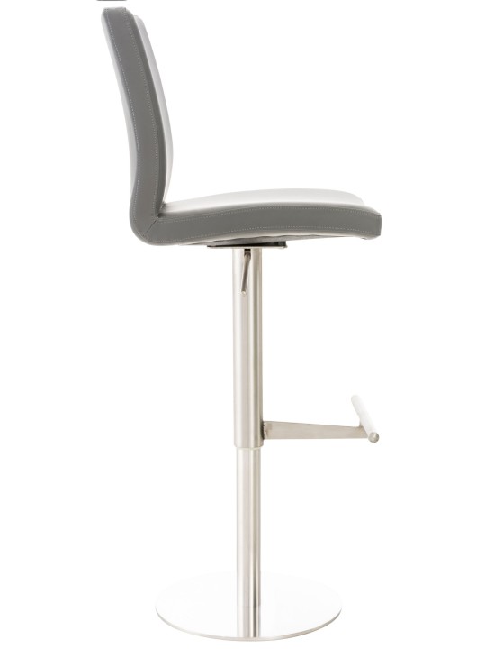 Barstol Cadiz imiteret læder rustfrit stål, grå