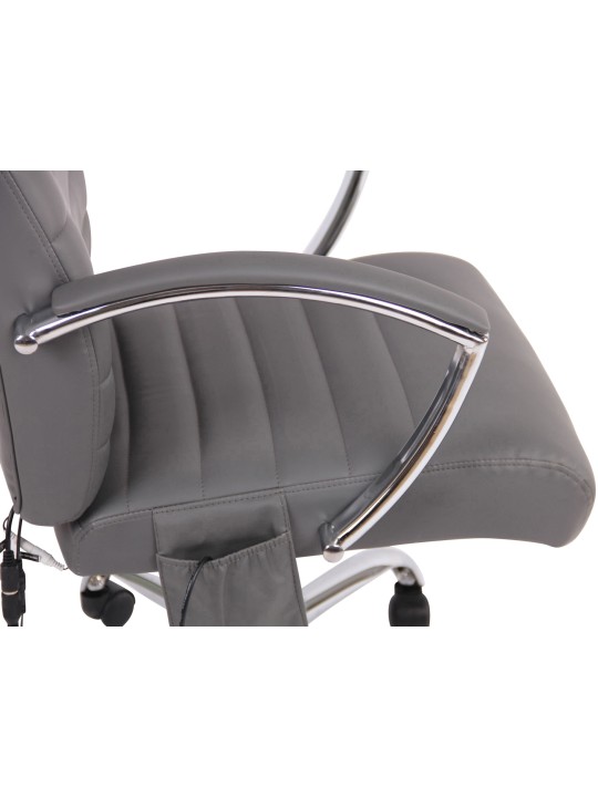 Valais kontorstol i imiteret læder med massagefunktion, grå