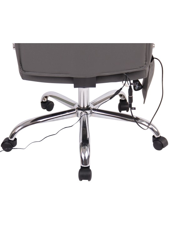 Valais kontorstol i imiteret læder med massagefunktion, grå