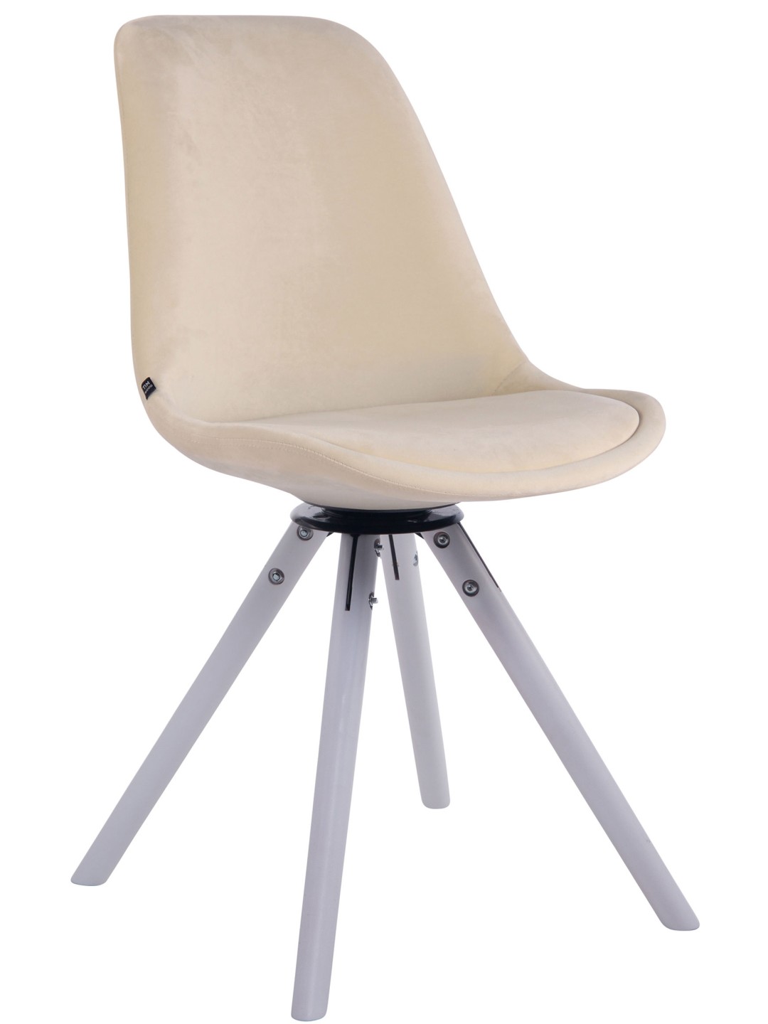 Troyes Velvet Rund Spisestuestol, creme