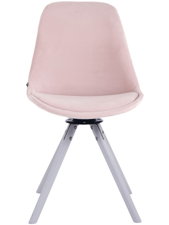Troyes Velvet Rund Spisestuestol, pink