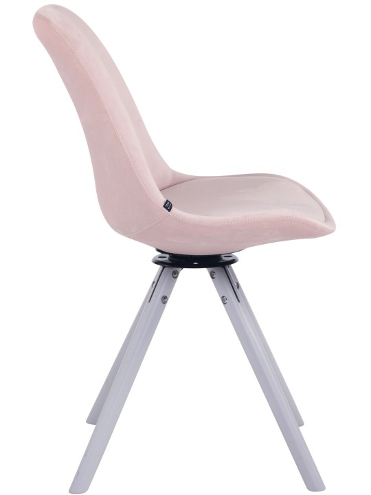 Troyes Velvet Rund Spisestuestol, pink