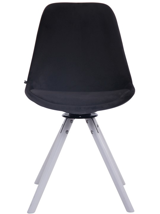 Troyes Velvet Rund Spisestuestol, sort