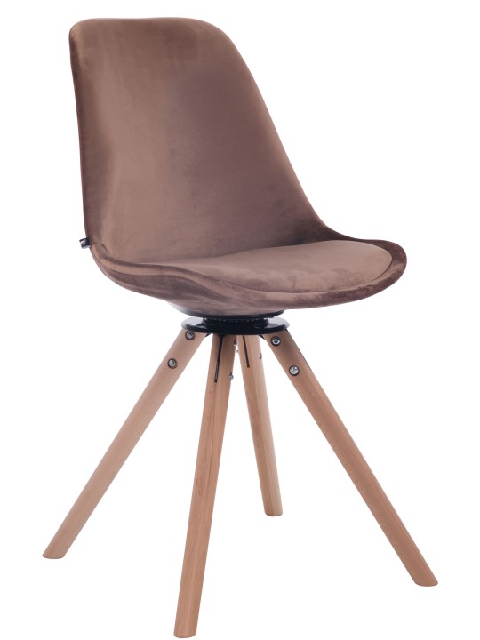 Spisestuestol Troyes fløjl rund natur, brun