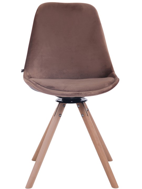 Spisestuestol Troyes fløjl rund natur, brun