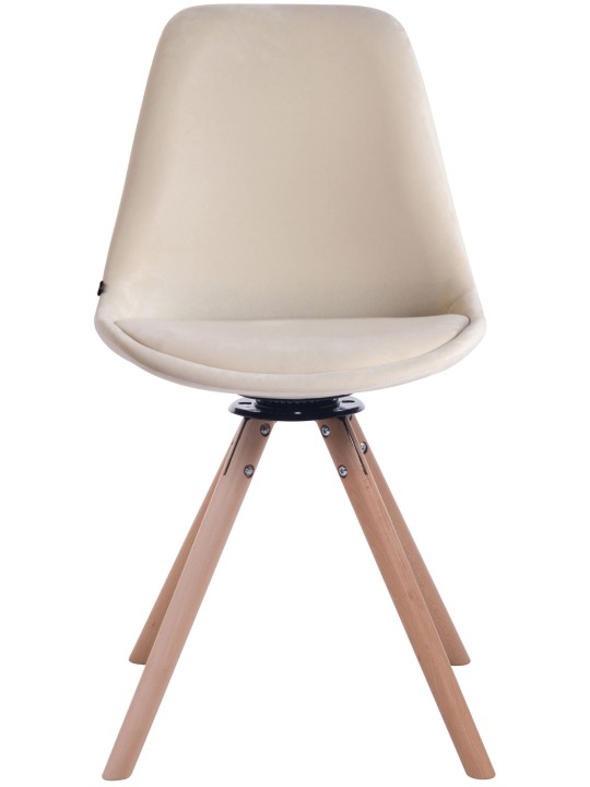 Spisestuestol Troyes fløjl rund natur, creme