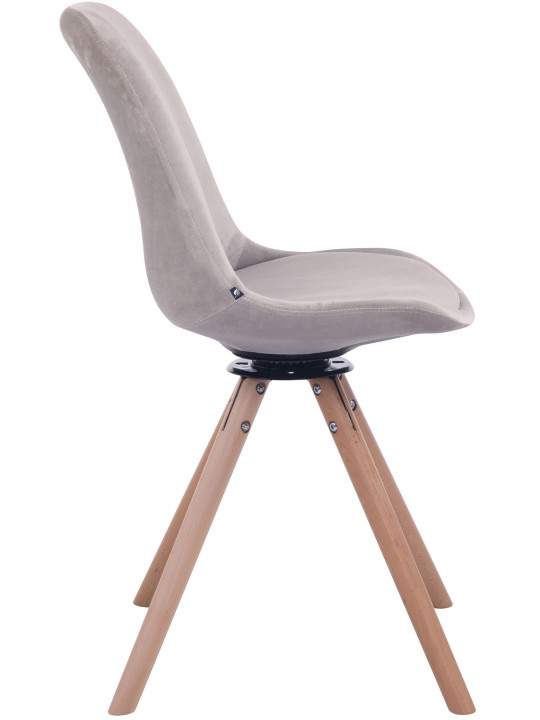 Spisestuestol Troyes fløjl rund natur, grå