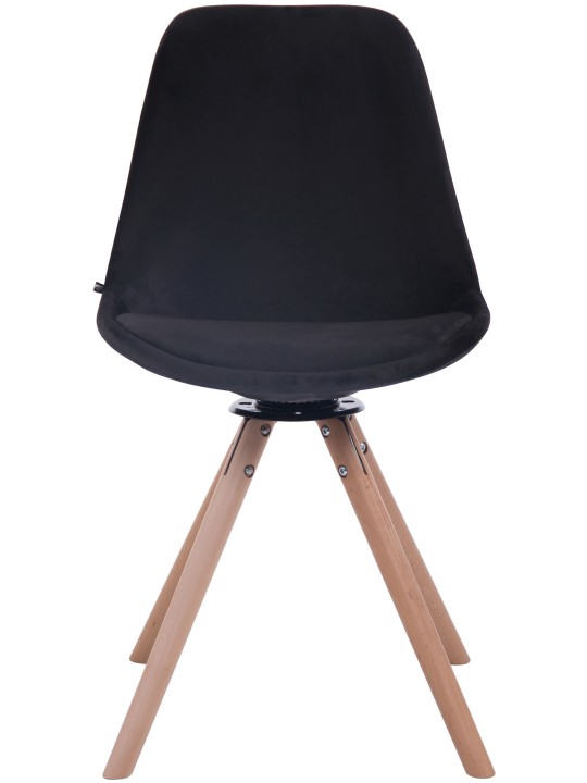 Spisestuestol Troyes fløjl rund natur, sort